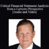 Ed Adams - Critical Financial Statement Analysis from a Lawyers Perspective